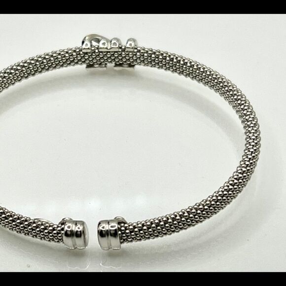 Brand New Phillip Gavriel DIAMOND TALLY CUFF BRACELET IN STERLING SILVER & 18K - Picture 2 of 11